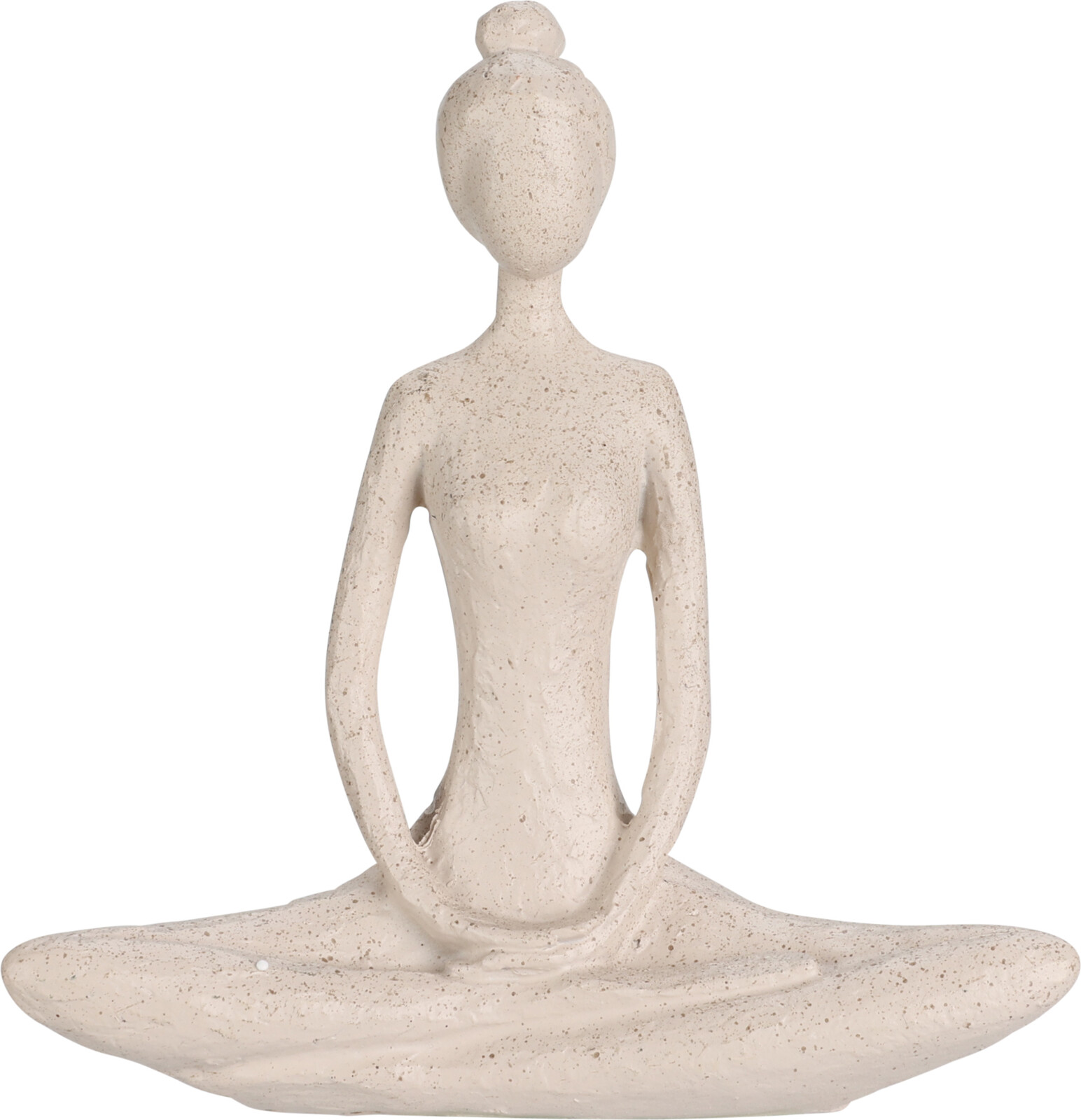 YOGA FIGUR SIDDENDE I KORSBENET STILLING  MAT SAND