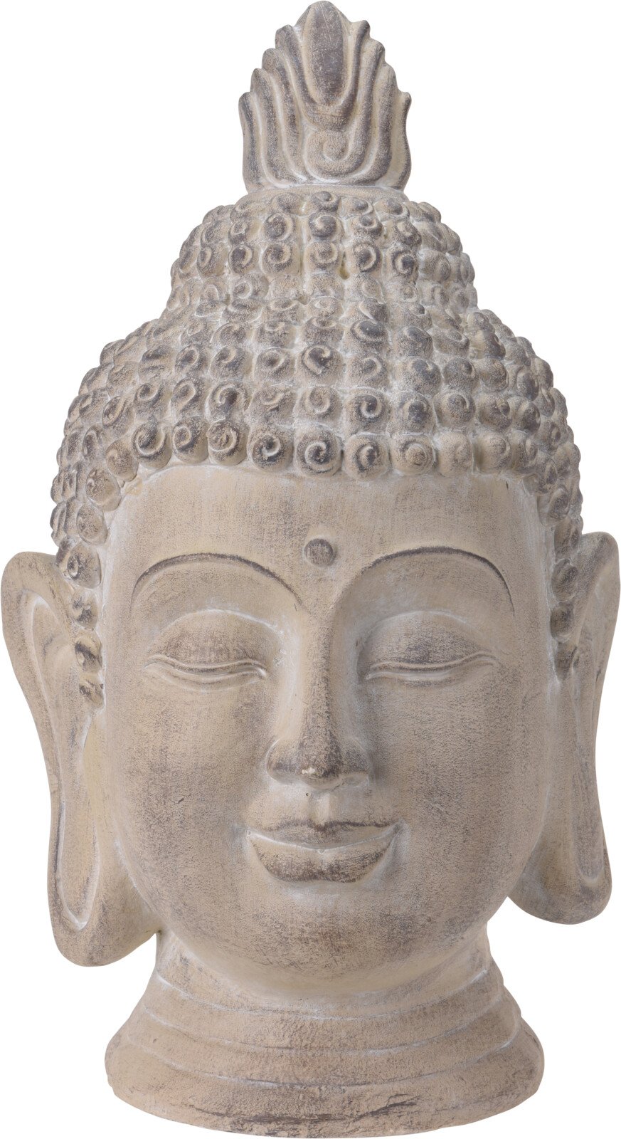 BUDDHA HOVED H53 CM  CREME ANTIK FINISH