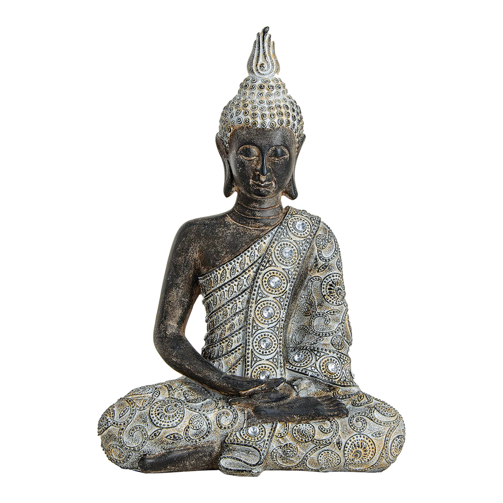 BUDDHA SIDDENDE H33 CM  SORT