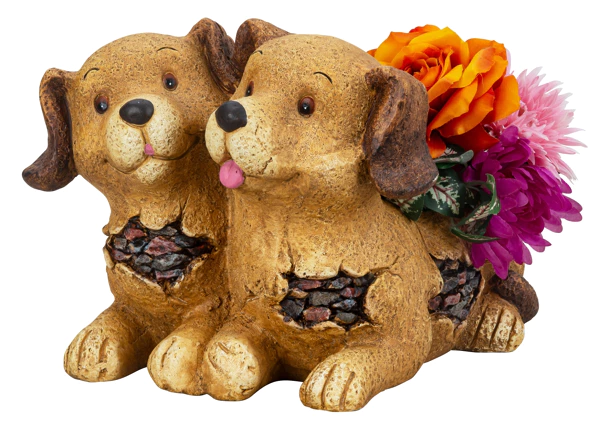 CHARMERENDE HUNDE MED PLADS TIL LIV OG HYGGE H24 CM � BRUN