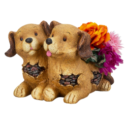 CHARMERENDE HUNDE MED PLADS TIL LIV OG HYGGE H24 CM � BRUN