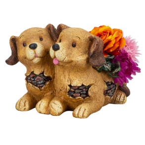 CHARMERENDE HUNDE MED PLADS TIL LIV OG HYGGE H24 CM � BRUN