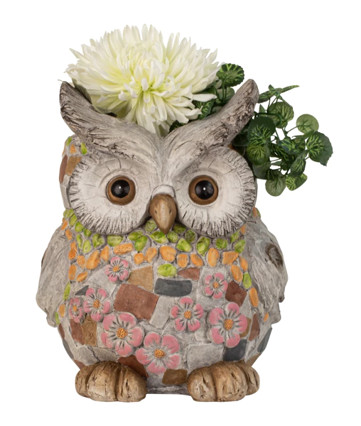 PLANTEPOTTE UGLE H32 CM � FARVERIG