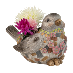 PLANTEPOTTE FUGL H28 CM  FLERFARVET