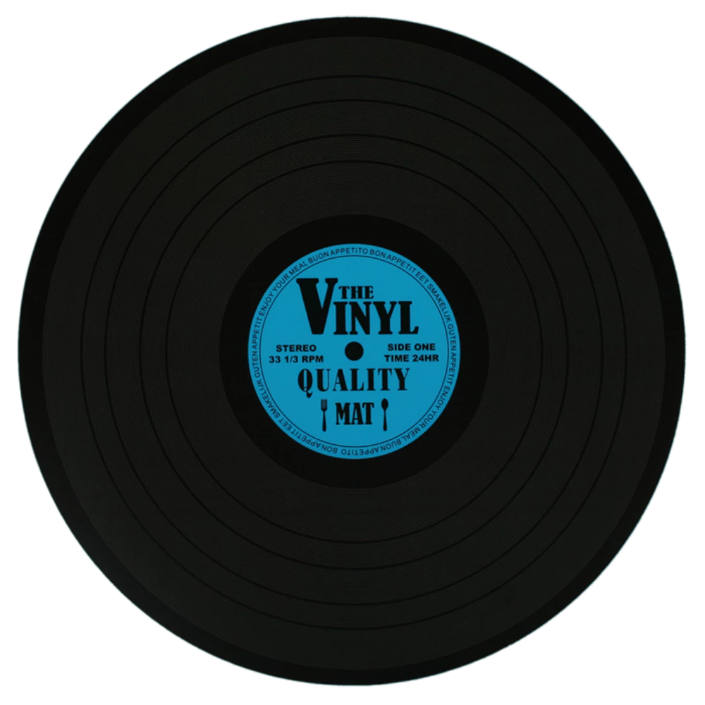 DKKESERVIET FORMET SOM VINYLPLADE 39 CM  BL