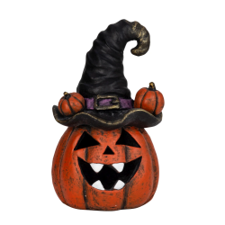 HALLOWEEN GR�SKAR MED SORT HAT � H44 CM