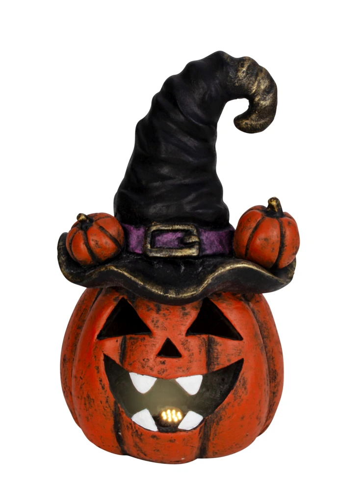 HALLOWEEN GR�SKAR MED SORT HAT � H44 CM