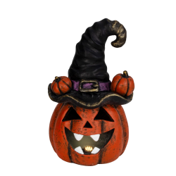 HALLOWEEN GR�SKAR MED SORT HAT � H44 CM