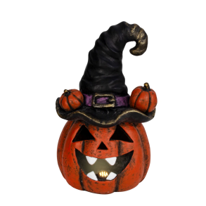 HALLOWEEN GR�SKAR MED SORT HAT � H44 CM