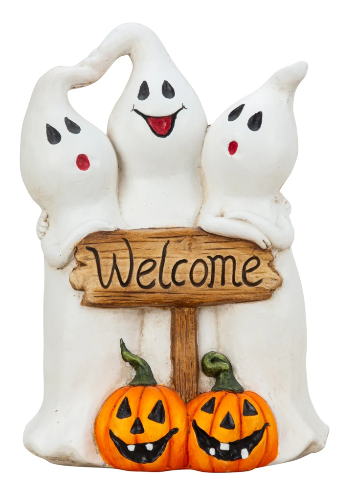 SP�GELSER BYDER INDENFOR MED �WELCOME� SKILT � HALLOWEEN