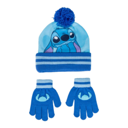 STITCH HUE OG HANDSKE S�T � LYSEBL�/BL�
