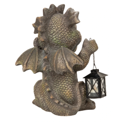 SMILENDE DRAGE MED LANTERNE H37 CM � STEMNINGSFULD