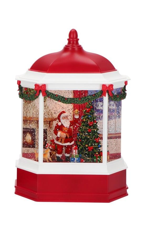 PAVILLON MED JULEMANDEN SOM PYNTER JULETR H24 CM  RD