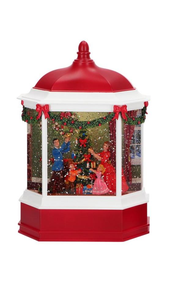 PAVILLON MED FAMILIE OM JULETR H24 CM  RD