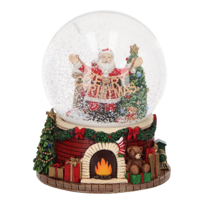 SNEKUGLE MED JULEMAND MERRY CHRISTMAS H16 CM  MULTICOLOR