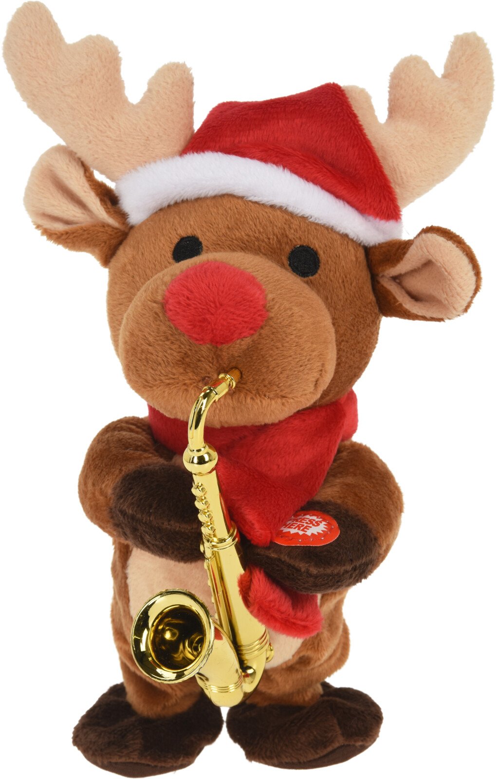 RENSDYR I PLYS MED SAXOFON  H21 CM