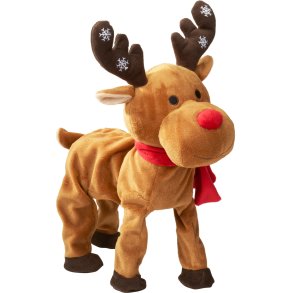 JULEFIGUR MED LYD OG BEVGELSE  PLYS RENSDYR