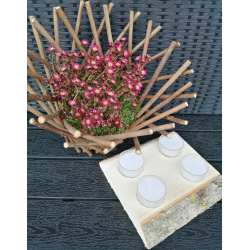 4 I 1 ELEGANT LYSESTAGE KOMBINATION LYS, GLAS OG TR  HVID