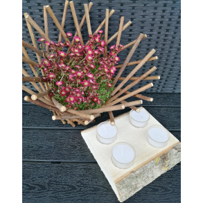 4 I 1 ELEGANT LYSESTAGE KOMBINATION LYS, GLAS OG TR  HVID