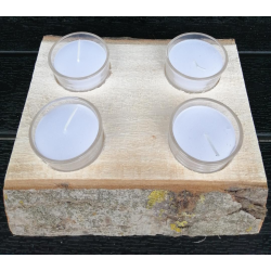 4 I 1 ELEGANT LYSESTAGE KOMBINATION LYS, GLAS OG TR  HVID