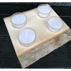 4 I 1 ELEGANT LYSESTAGE KOMBINATION LYS, GLAS OG TR  HVID