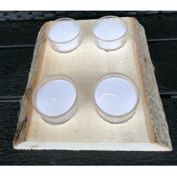 4 I 1 ELEGANT LYSESTAGE KOMBINATION LYS, GLAS OG TR  HVID