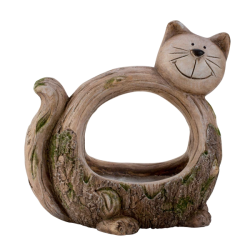 S�D KATTEFIGUR TIL BLOMSTER H33 CM � GR�