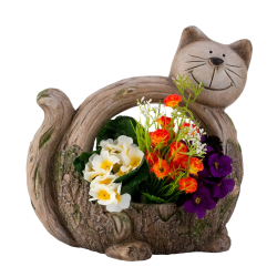 S�D KATTEFIGUR TIL BLOMSTER H33 CM � GR�