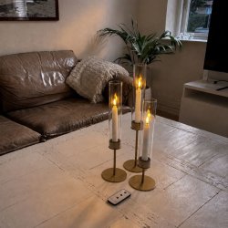 CYLINDER LYSESTAGE MED LED LYS � S�T MED 3 STK.