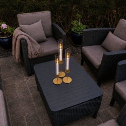 CYLINDER LYSESTAGE MED LED LYS � S�T MED 3 STK.