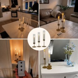 CYLINDER LYSESTAGE MED LED LYS � S�T MED 3 STK.