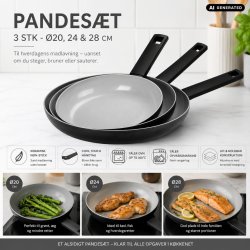 PANDES�T 3 STK. I STILRENT DESIGN � MAT SORT/GR�
