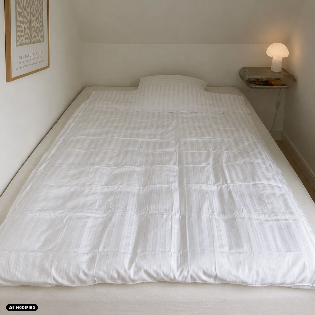 BAMBUS SATIN SENGES�T � HVID
