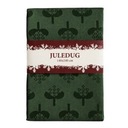 JULEDUG 140 X 240 CM MED KLASSISKE JULEHJERTER � GR�N