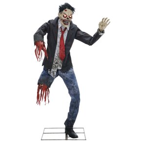 ANIMERET ZOMBIE NEDREVET OG SKR�MMENDE � H 1,8 METER