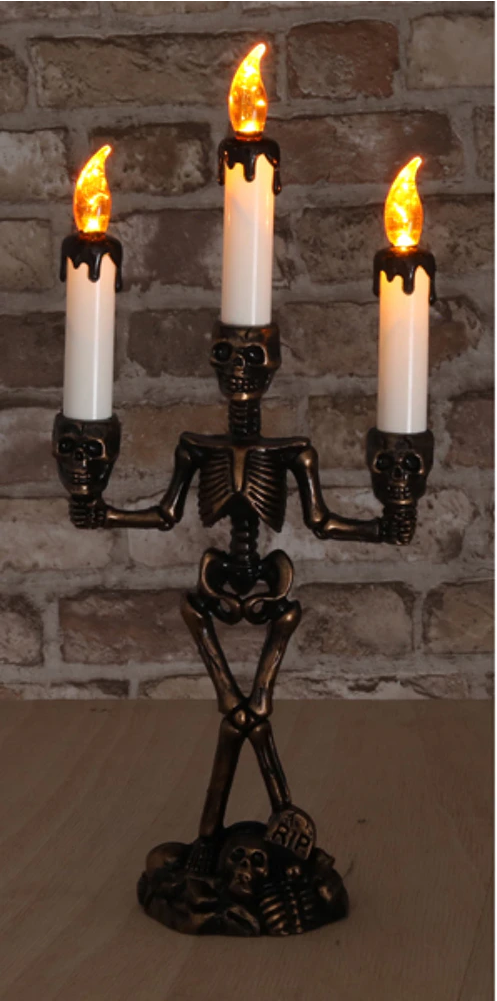 LED-LYSESTAGE MED KRANIUM TIL 3 LYS � H36 CM