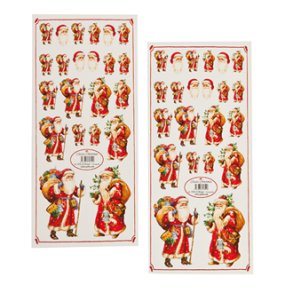 POBRA NOSTALGISKE JULEMND STICKERS 28 X 13 CM  (2 ARK)