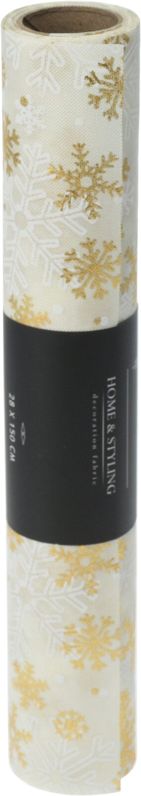 JULEBORDLBER MED MNSTER  CREME, HVID OG GYLDEN FARVET