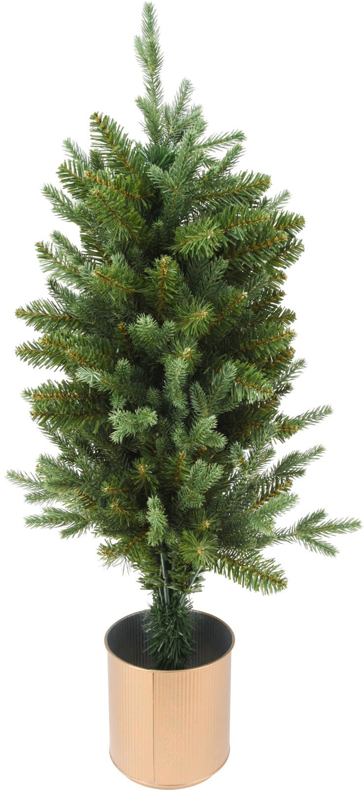 KUNSTIGT JULETR I GYLDEN POTTE H90 CM  GRN