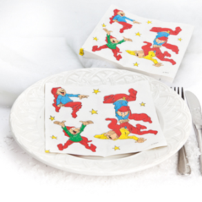 SERVIETTER MED BRAMMING NISSER  20 STK I PAKKEN