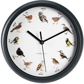 VGUR MED FUGLSANG OG FUGLEMOTIVER 25 CM  HVID/SORT