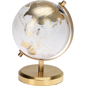 GLOBUS H18 CM  HVID OG MESSING FARVET