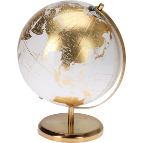 GLOBUS H27 CM  HVID OG MESSING FARVET