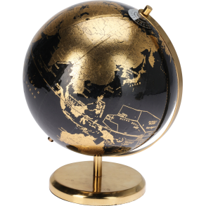 GLOBUS H27 CM  SORT OG MESSING FARVET