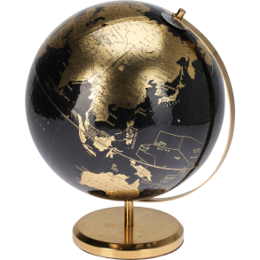 GLOBUS H32 CM  SORT OG MESSING FARVET