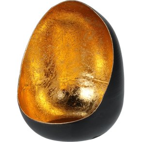 HURRICANE FYRFADSLYSSTAGE 8 X 10,5 CM  SORT OG FORGYLDT