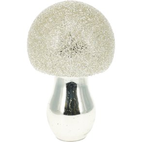 DEKORATIV GLASSVAMP H16 CM  SLV