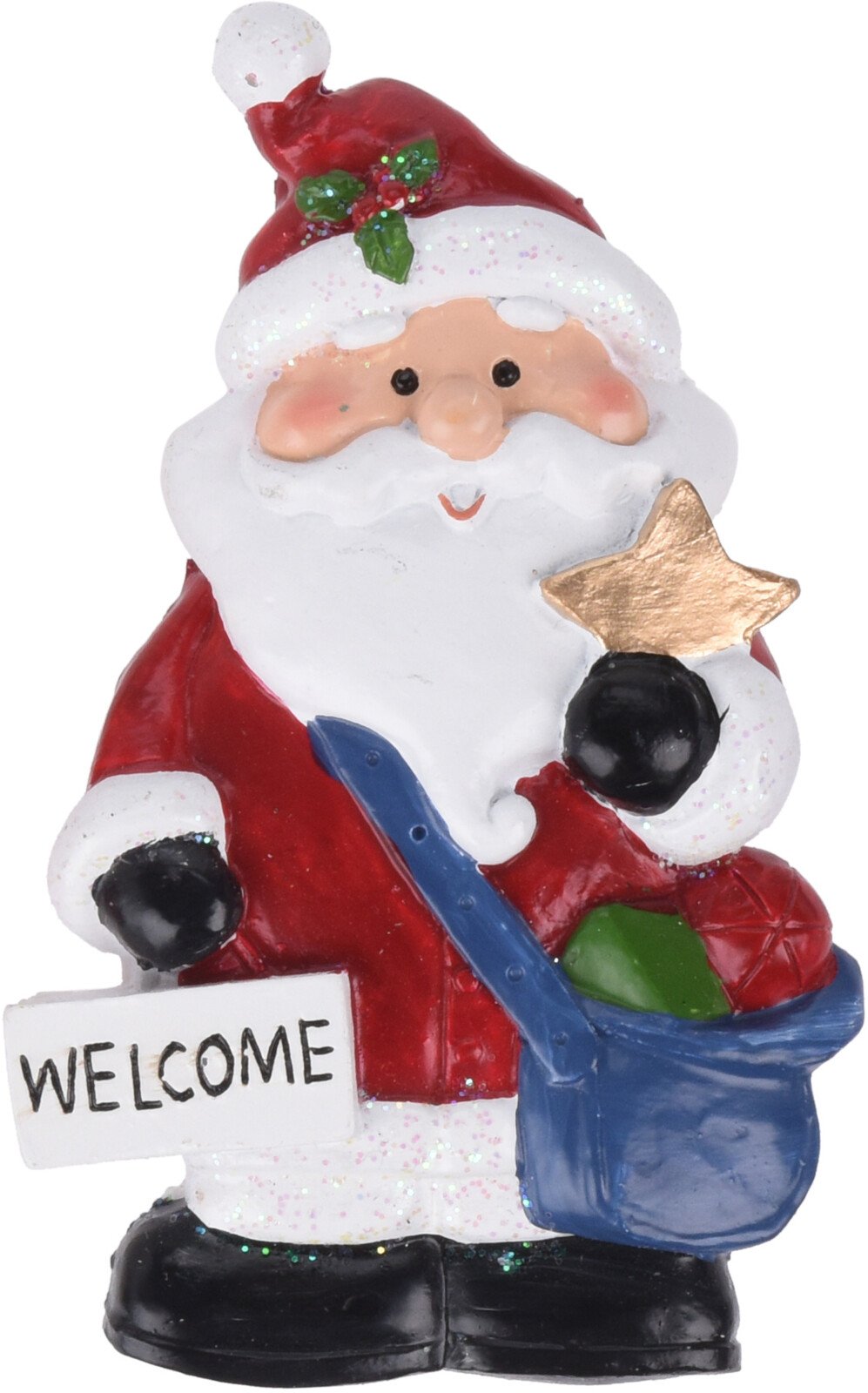 MEMOMAGNET  JULEMAND MED WELCOME SKILT OG STJERNE