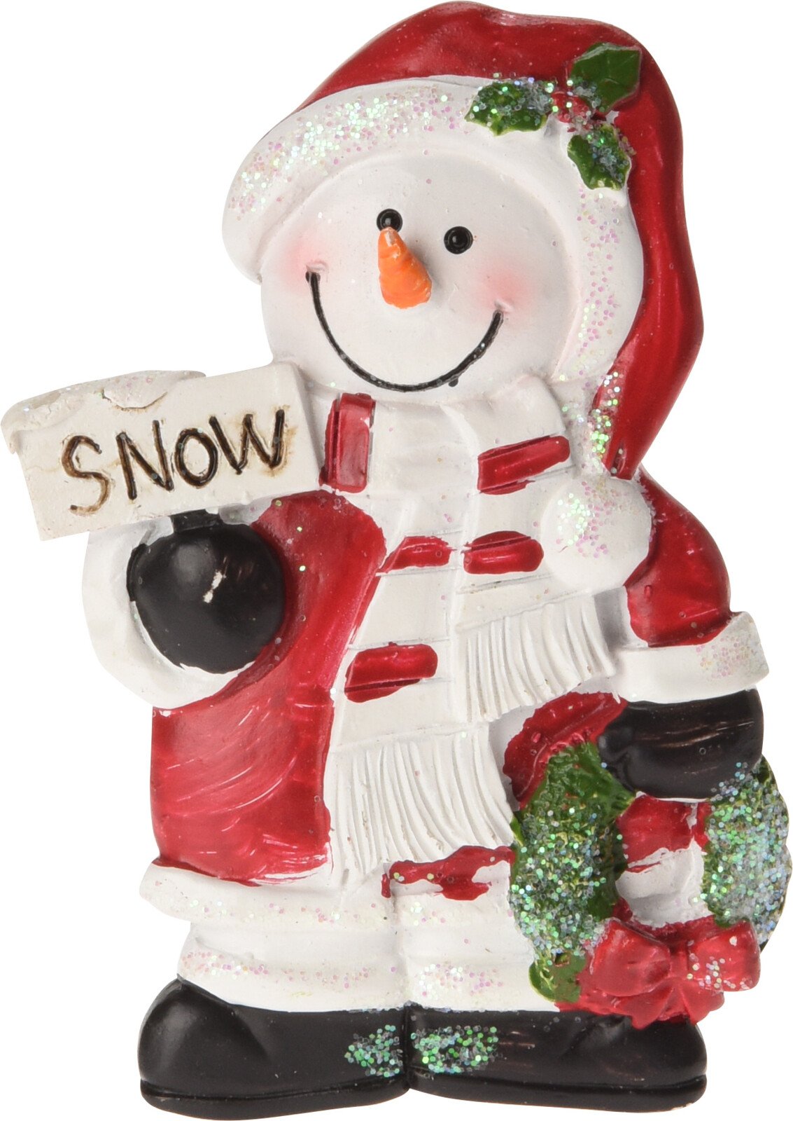 MEMOMAGNET  SNEMAND MED SNOW SKILT OG GRANKRANS