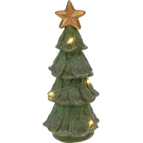 JULETR MED LED H15,5 CM  MED TOPSTJERNE